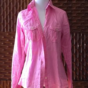 Long Sleeve Linen Button Up Top